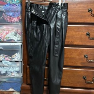 DKNY faux leather joggers size xs